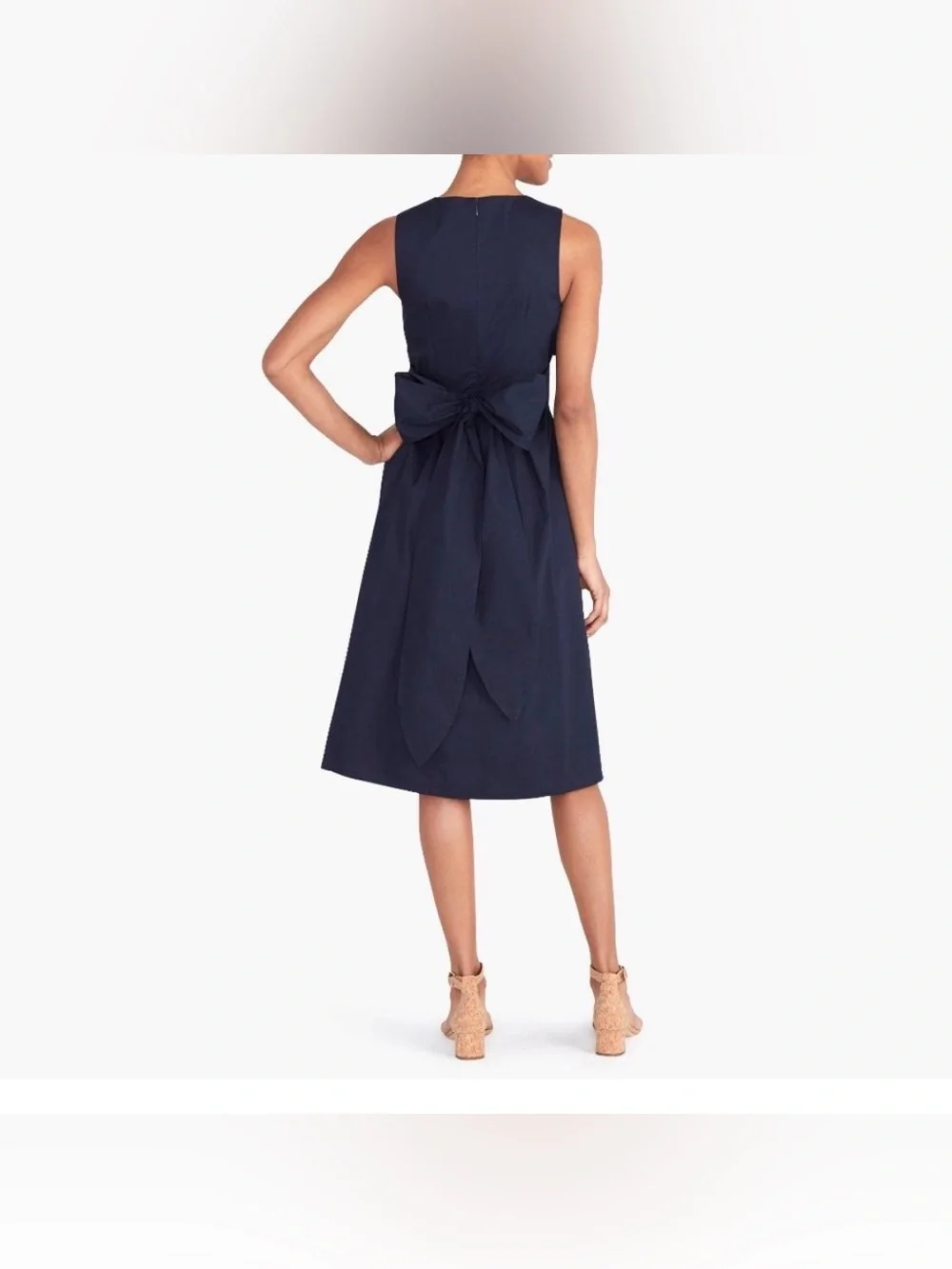 NWT J. Crew Navy Blue Midi Wrap Top Shirt Dress in Stretch Cotton. Size12. NWT.